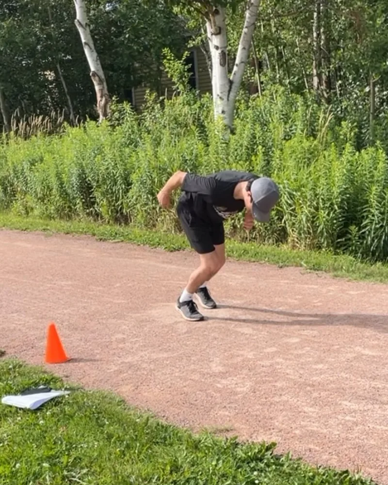 Outdoor conditioning work during a training session